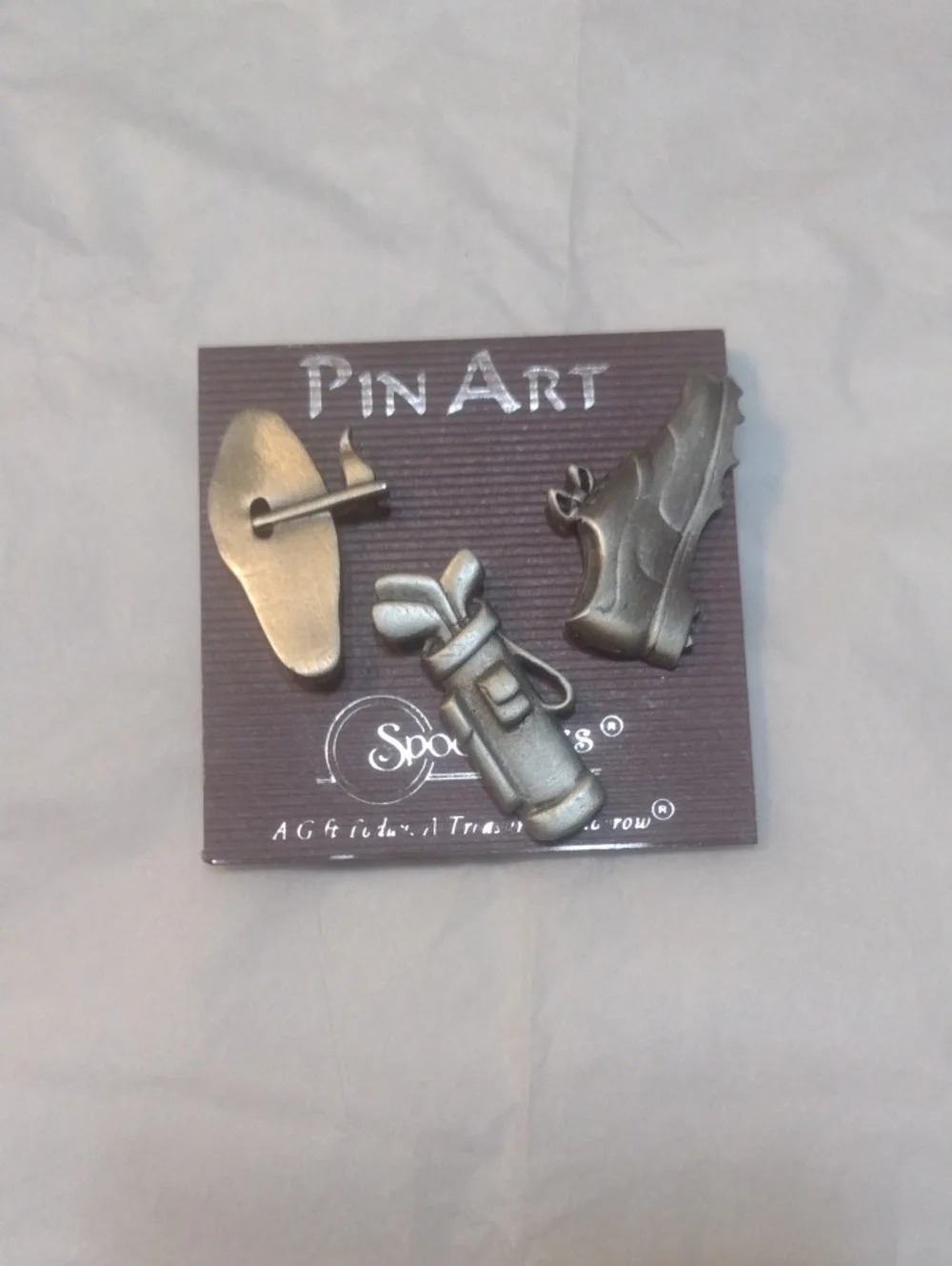 Pin Art Men's Golf-Themed Lapel Pin Set in Pewter